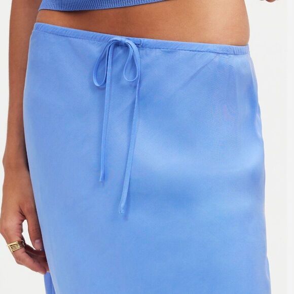 Madewell NQ794 Tie-Waist Maxi Slip Skirt in Cupro Blend NWT size 12 - Picture 4 of 11